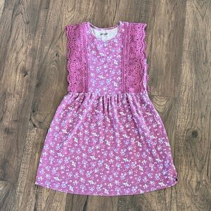 Evsie Purple Floral Lace Kids Dress